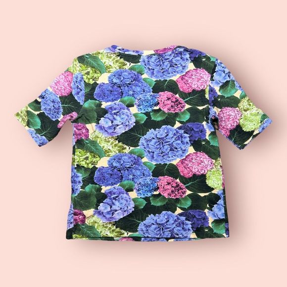 & Other Stories floral half sleeve top size 2 hydrangea print shirt t-shirt tee - Picture 6 of 7